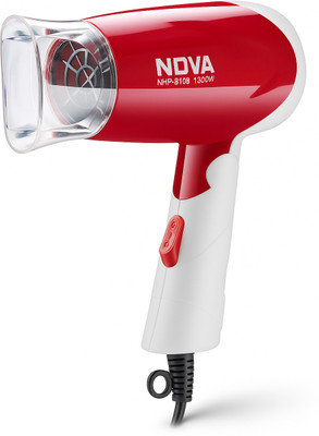 NOVA NHP 8103 Hair Dryer(1300 W, White, Red)