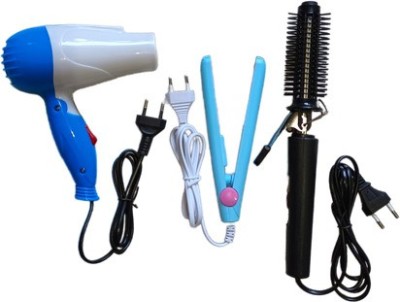 WILLA PACK OF NEW COMBO NV 1290 DRYER WITH STRAIGHTENER AND NV 471 CURLER Hair Dryer(1000 W, Multicolor)