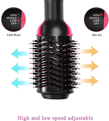 PRATYANG 3IN1 Hair Straightener, Hair Curling, Hair Dryer, On Step Hair Dryer P114 Hair Dryer(1000 W, Black, Pink)