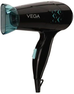 VEGA Glow Glam VHDH-26 with 2 Heat/Speed Settings and Detachable Nozzle Hair Dryer(1000 W, Black, Blue)