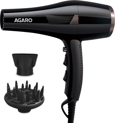 AGARO HD-1150 Professional Hair Dryer with Concentrator, Diffuser & Cool Shot Button, Hair Dryer(2000 W, Black)