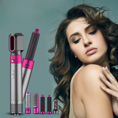 khodal LuxeWave 5-in-1 Professional Hot Air Hair Dryer With 5 Interchangeable Heads Hair Dryer(1100 W, Silver, Pink)