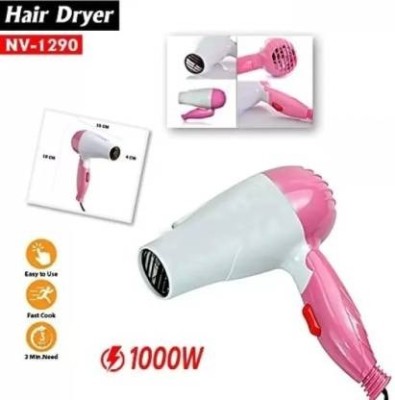 Trendy styler Hair Dryer P-2 NV-1290 hair dryers Professional Folding Hair Dryer(1000 W, Blue, Pink)