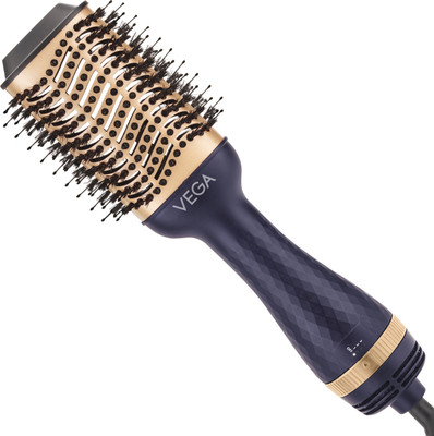 VEGA Pro Volumizer Hair Blow Dryer, 3 in 1 Hot Air Brush Volumizer, Straightener Hair Dryer(1200 W, Gold, Blue)