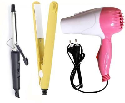WILLA NEW COMBO NV 471 CURLER WITH NV1290 HAIR DRYER AND MINI STRAIGHTENER Hair Dryer(1000 W, Multicolor)