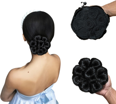 Views 1PCS Messy Bun  Piece Synthetic  Extension (Black Color) Hair Extension