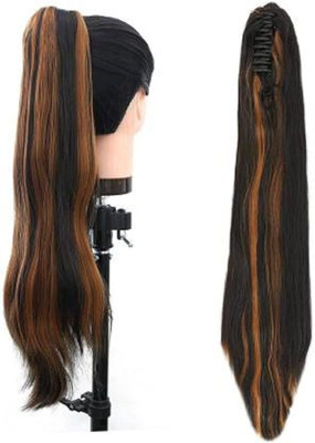 SRJ Clutcher Ponytail  Extension – Black with Copper Highlights Hair Extension
