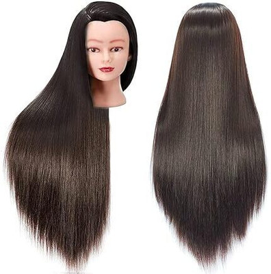 MEGARICH Saloon Use Dummy for Styling Practice/Cutting with Stand Brown Dummy Hair Extension
