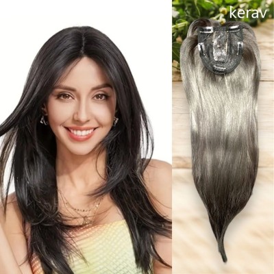 kerav good length straight 5 clip hair topper hair wig extension Hair Extension