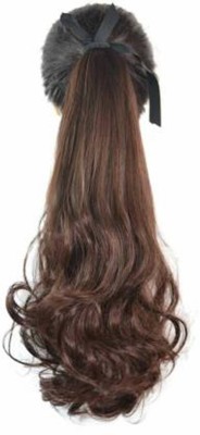 DreamExim Curly Brown Ribbon Ponytail Hair Extension