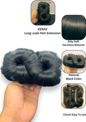 kerav fancy flower long clacher juda bun hair extension _brown Hair Extension