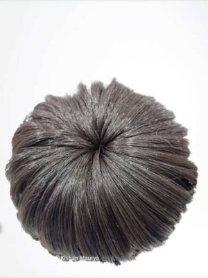 Hymaa Elastic Rubber Band piece Synthetic Fiber  Chignon Donut Bun (Brown) Hair Extension