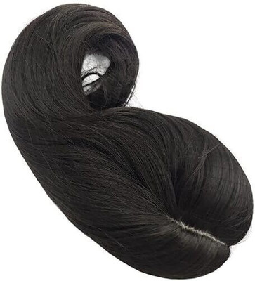 TRESS Slip Based 2 Clip Topper Extension/Crown Closure Black  Extension Hair Extension