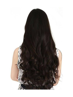 CRIBE 5 Clips Best Quality Natural Brown Wavy Hair Extension