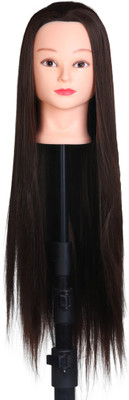 A H S Saloon Use Dummy for Styling And Practice Brown hair Dummy With Stand Pack 1 Hair Extension