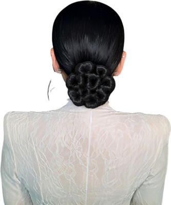 Views 1PCS Messy Bun  Piece  Extension With Elastic Rubber Black Hair Extension