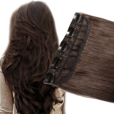 VIVIAN Beautiful Look Brown Wavy  5 Clip In Hair Extension
