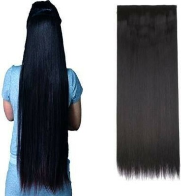 D-DIVINE Long Wig Straight 5 Clip-in Synthetic Extension for Women 5 Clips Hair Extension