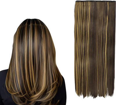 VIVIAN 5 Clips Based 24 inch Straight Synthetic  Highlight Hole Extension Hair Extension