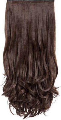 CRIBE 5 Clip Premium Quality Brown Wavy Hair Extension