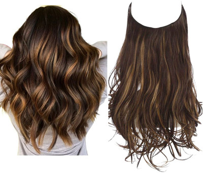 USPOT Curly Black Golden Highlight  Extensions Clip-in  for Party & Daily Use Hair Extension