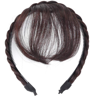 Pinaka Front  Bangs Fringe  Extensions Synthetic Wigs (Pack of 1) (Dark Brown) Hair Extension