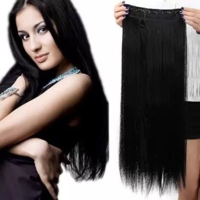 Lebene Beautiful Look 5 Clip Natural Extension For Women And Girls (Black ,24 Inches) Hair Extension