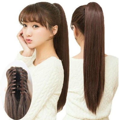 Blushia Natural brown 2 in 1 Ponytail Synthetic Straight  Extensions For Women Hair Extension