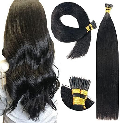 SHIVA I-Tip BROWN 20 INCH............ Straight Extensions 100 Strands Hair Extension