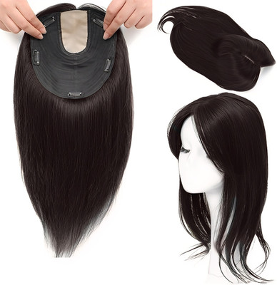 D-DIVINE 5 Clip hair Middle Partition Straight Synthetic Topper 22 Inch (Brown Color) Hair Extension
