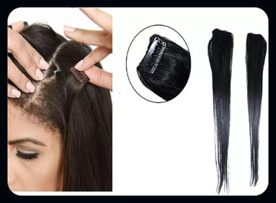 Hamsri 2 Pcs Single Clip Mixed Side Covers Up Extension/ Patch -N Hair Extension