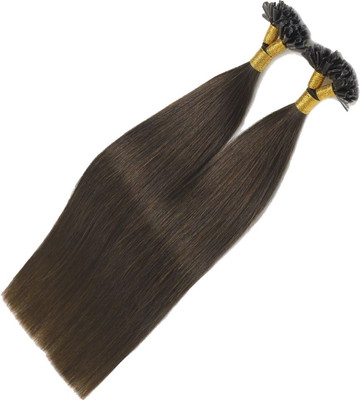 RefynHair Women U-Tip 34 Inch Straight Natural Brown Permanent  Extension | Set of 25 Hair Extension