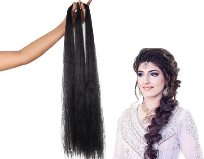 Views Synthetic Long  Parandi Choti Extension For Women and Girls (Natural Black) Hair Extension