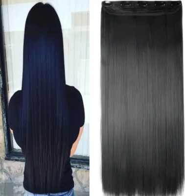 Crazy Hair Women and Girls Straight  Extensions Black Pack Of 1 Hair Extension