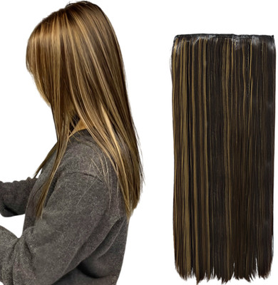 D-DIVINE 5 Clips Based 24 inch Straight Synthetic Hole  Highlight Hair Extension