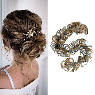 DreamExim Quality Messy Frill  Extensions For Ponytail And Bun (Natural Highlight) Hair Extension