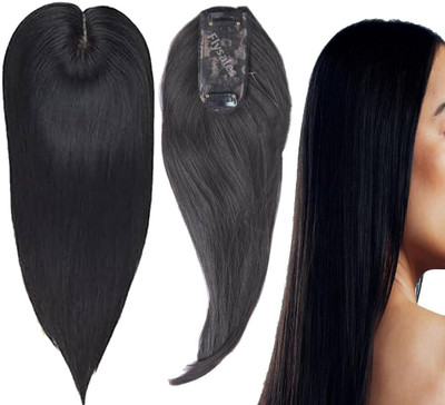 DreamExim Slip Based 2 Clip  Topper Extension/Crown  Closure Black Hair Extension