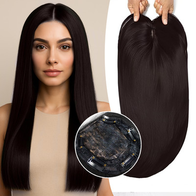 Getvock 3 Clips Front Scalp Cover  Closure Black Hair Extension