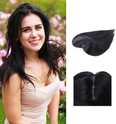 DreamExim  Topper Front and Scalp Covering  3 Clip Brown Hair Extension