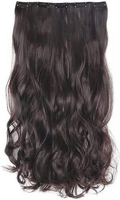 TRESS Beautiful Looks Prwmium Quality Brown Wavy 5 Clip In Hair Extension