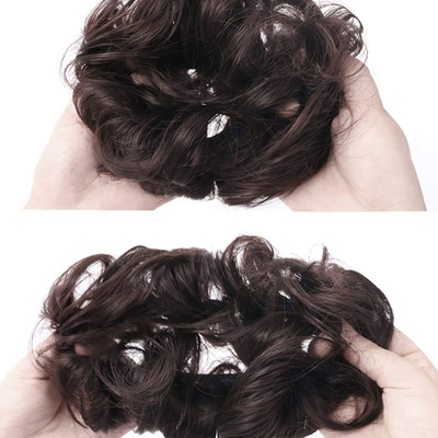 Chronex NEW 2PCS Short Curly Synthetic  Buns - Messy Bun  Pieces Hair Extension
