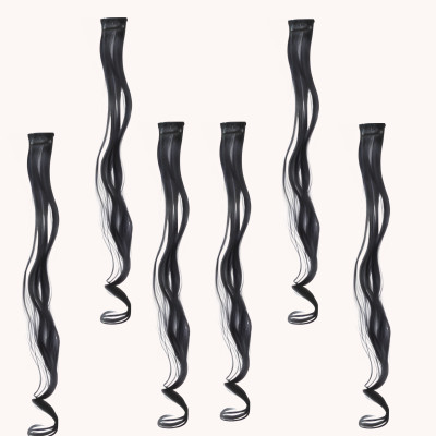 SS clipextension clip set curly (6 piece) hair extension for women 20 inch black Hair Extension