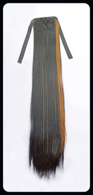Hamsri Golden Highlight Straight Ribbon Ponytail 26 Inch (Highlight) For Women & Girl-N Hair Extension