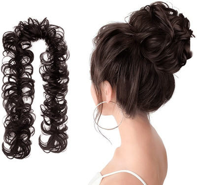 D-DIVINE Messy Frill  Extensions For Ponytail And Bun (Brown) Hair Extension