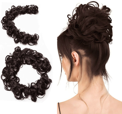 VIVIAN Brown Elastic Long  Frill Multi Purpose Bride Casual  Hair Extension