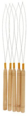 luscious glances 5 PCs  Extension Loop Needle Threader Pulling Hook Tool & Bead Device Hair Extension