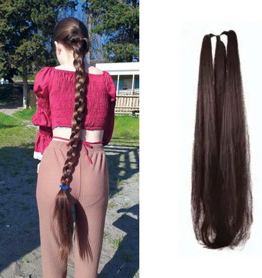 D-DIVINE Synthetic  Parandi/ Choti/ Extension For Women Brown (Pack Of 1) Hair Extension
