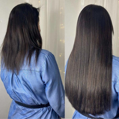 blush story Best Quality 24 Inch Natural Black Synthetic Straight  Extension for Women Hair Extension