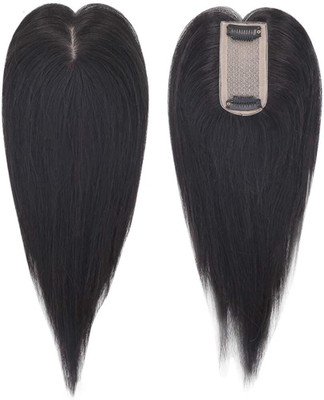 D-DIVINE 2 Clip  Topper Front and Scalp Cover Up  extensions Black Hair Extension