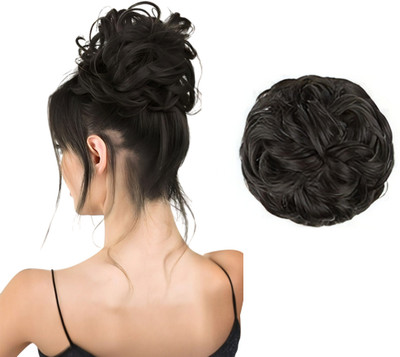 D-DIVINE Synthetic Bun Extension And Wigs Artificial Juda For Girls (Black, Pack of 1) Hair Extension